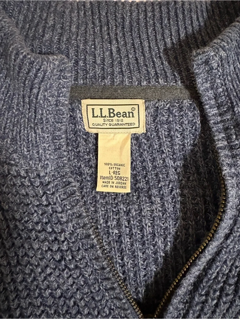L.L. Bean Men's Full-Zip Chunky Knit Sweater in Navy
